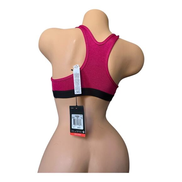 Nike Pro Classic Padded Sports Bra extra small Pink & black elastic band & logo - Picture 6 of 11